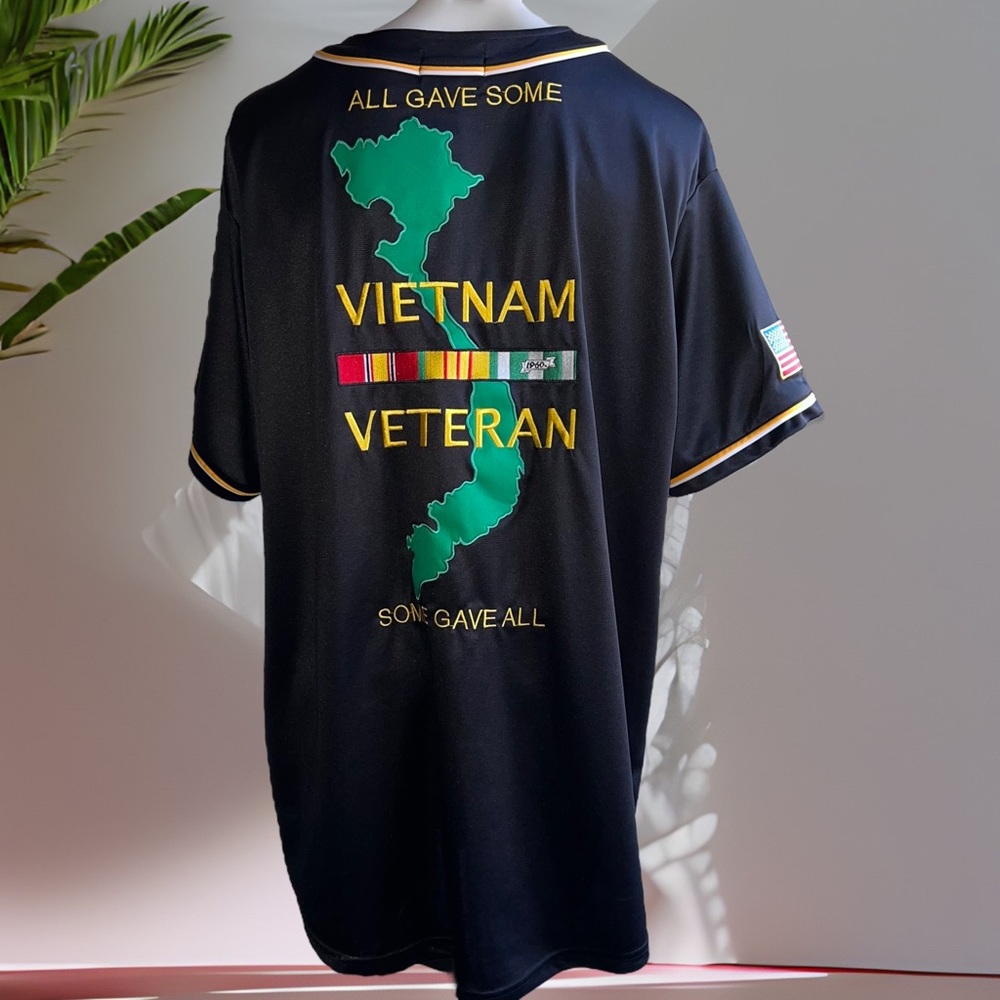 Vietnam Veteran ALL Gave Some, Some GAVE ALL Baseball Jersey Black